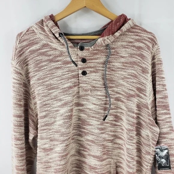 Union Men's Henley Hoodie Sweatshirt - Picture 7 of 8